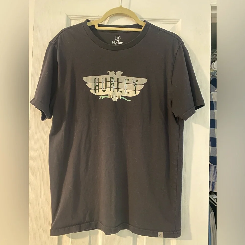 Mens Black Hurley T-shirt - Picture 1 of 5
